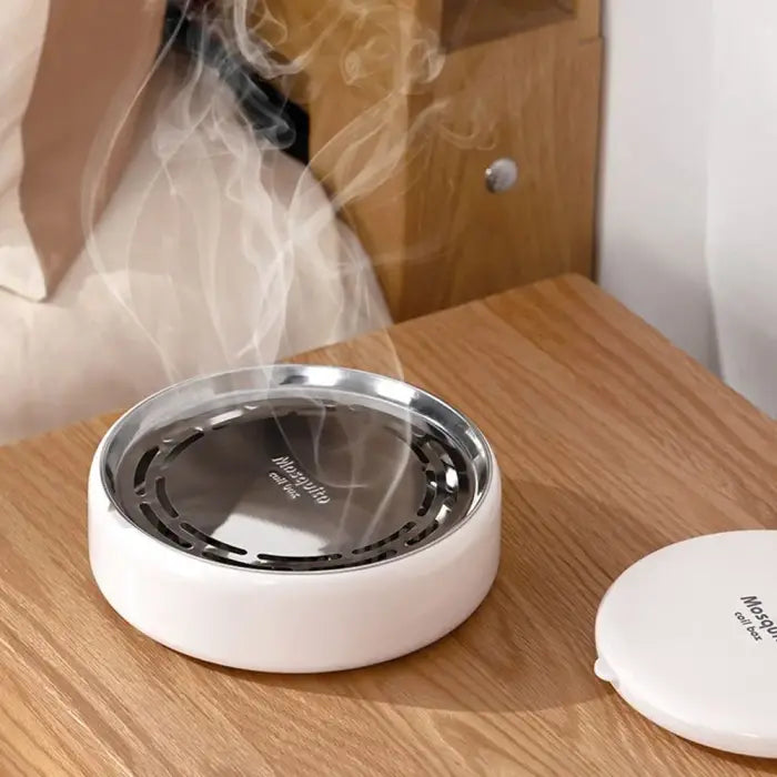 Fireproof Creative Sandalwood Coil Holder Box With Cover Lid
