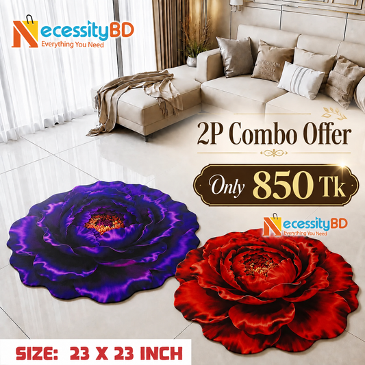 3D Soft Non Slip Floor Mat Combo 2Pcs