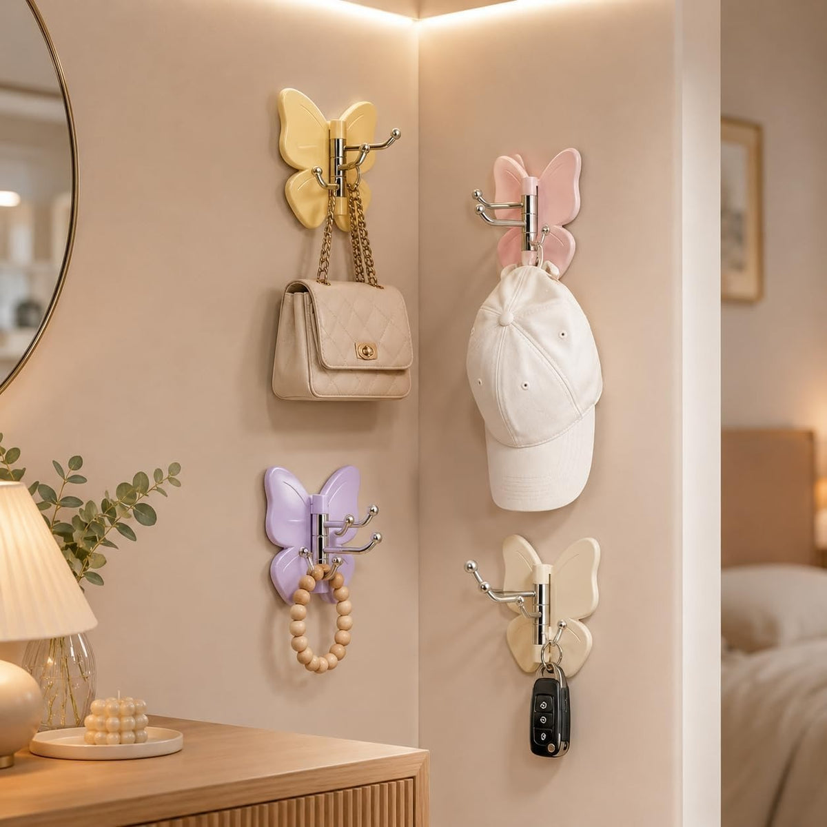 Rotating Butterfly Wall Hook (৩ পিস)
