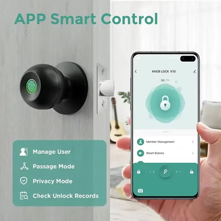 Smart Fingerprint Door Lock with Tuya App Control