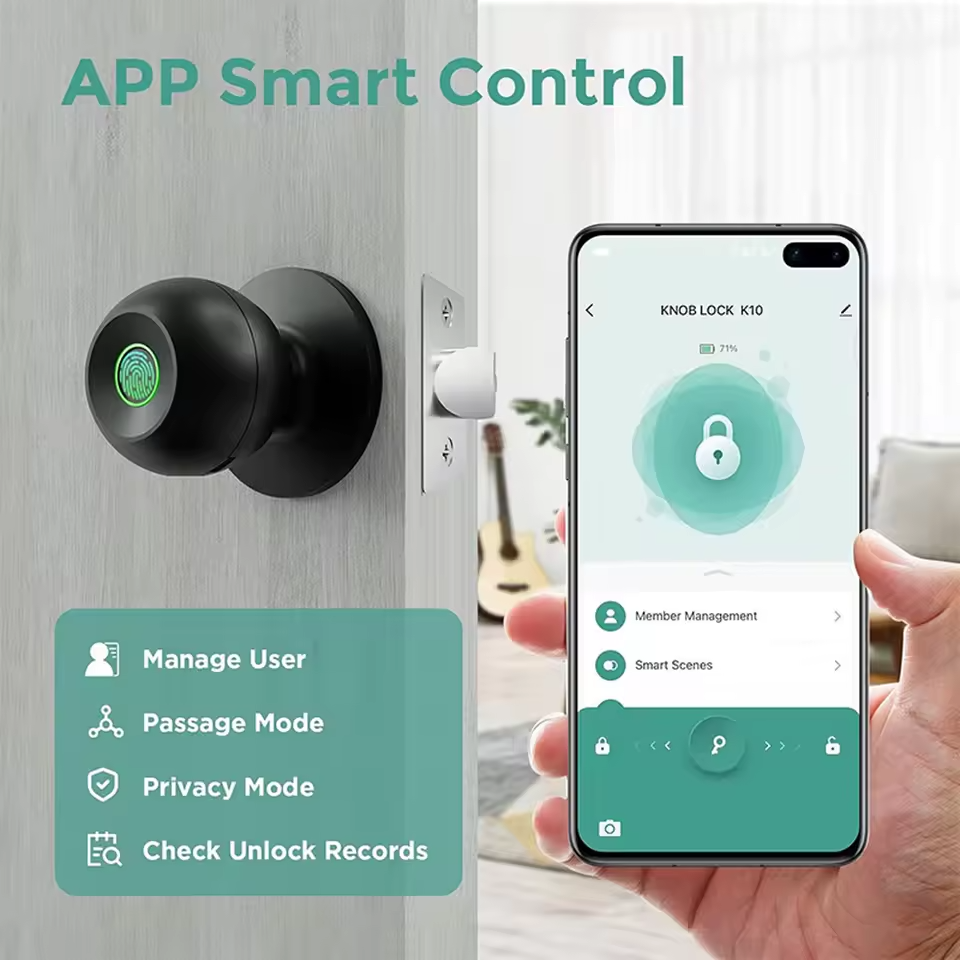 Smart Fingerprint Door Lock with Tuya App Control