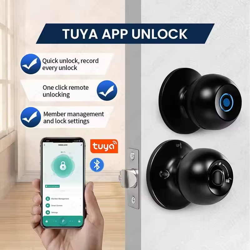 Smart Fingerprint Door Lock with Tuya App Control