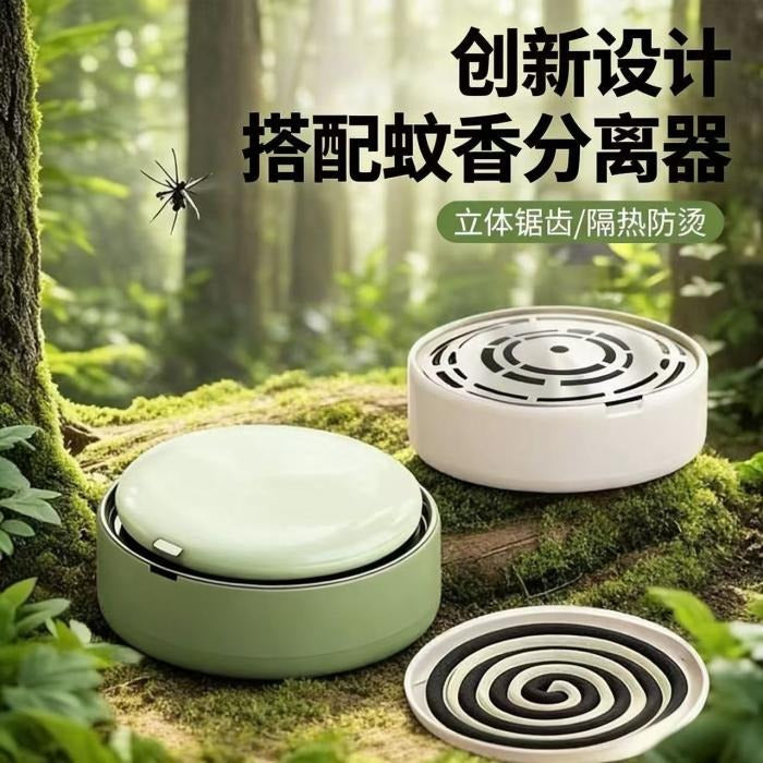 Fireproof Creative Sandalwood Coil Holder Box With Cover Lid