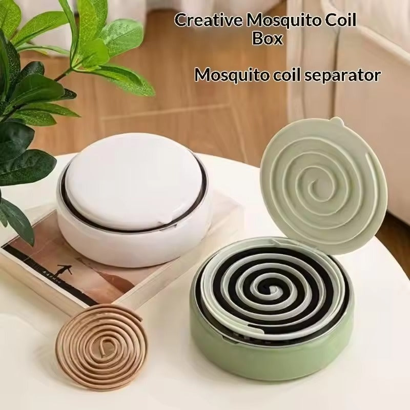 Fireproof Creative Sandalwood Coil Holder Box With Cover Lid