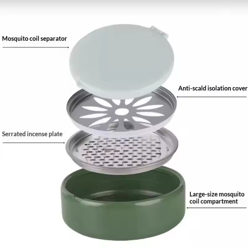 Fireproof Creative Sandalwood Coil Holder Box With Cover Lid