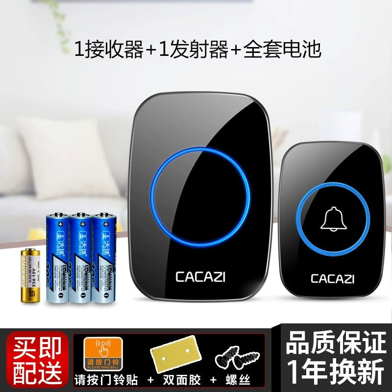 CACAZI A06 Door Bell DC Battery-Operated Wireless Doorbell 300M Remote 36 Ringtone